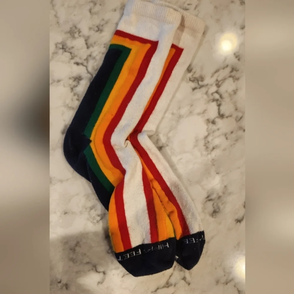 Hippy Feet Rainbow Unisex Socks, Size L‎
